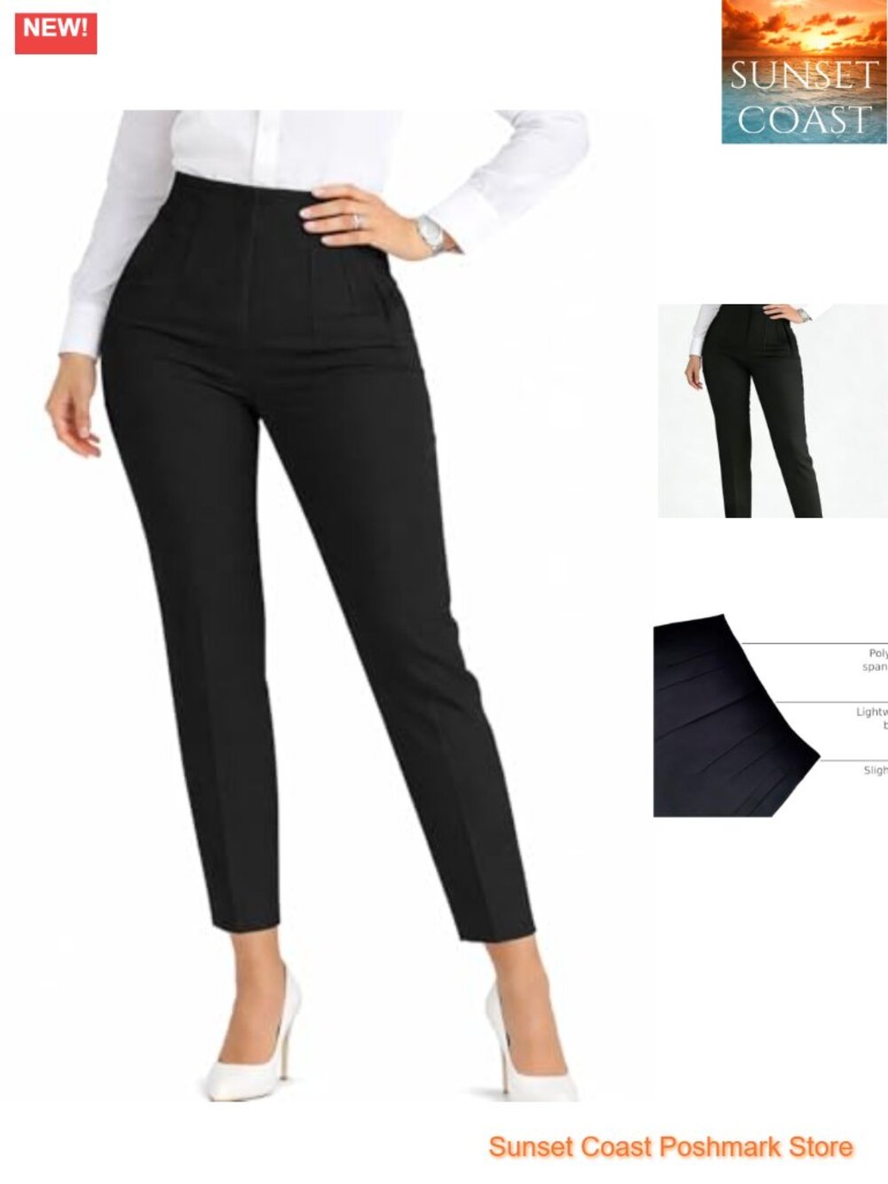 High Waisted Pleated Straight Leg Dress Pants for Women Business Work Casual